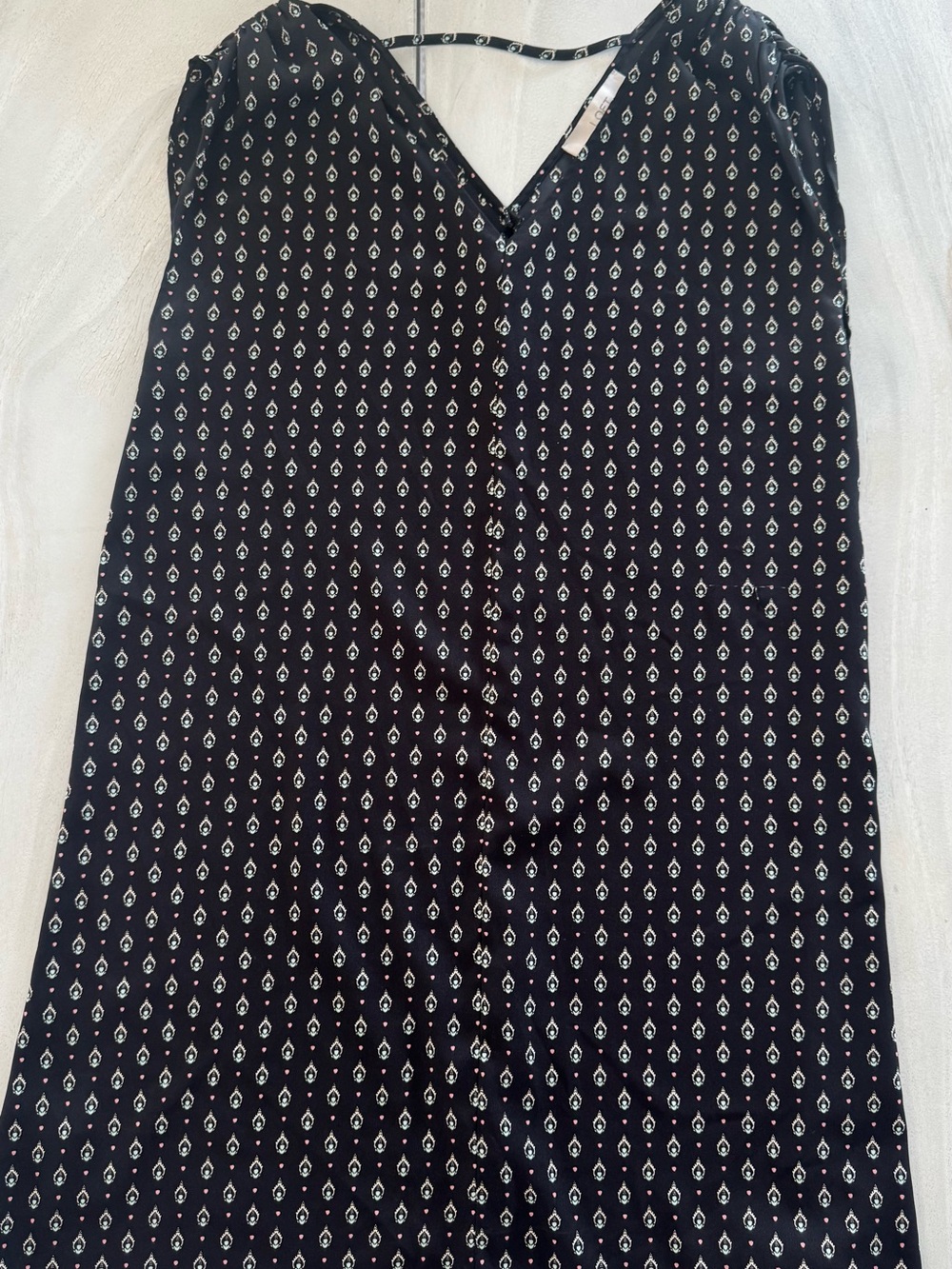 LOFT Print Strappy V Neck Tank Top Small Geometric Cami Boho Minimalist